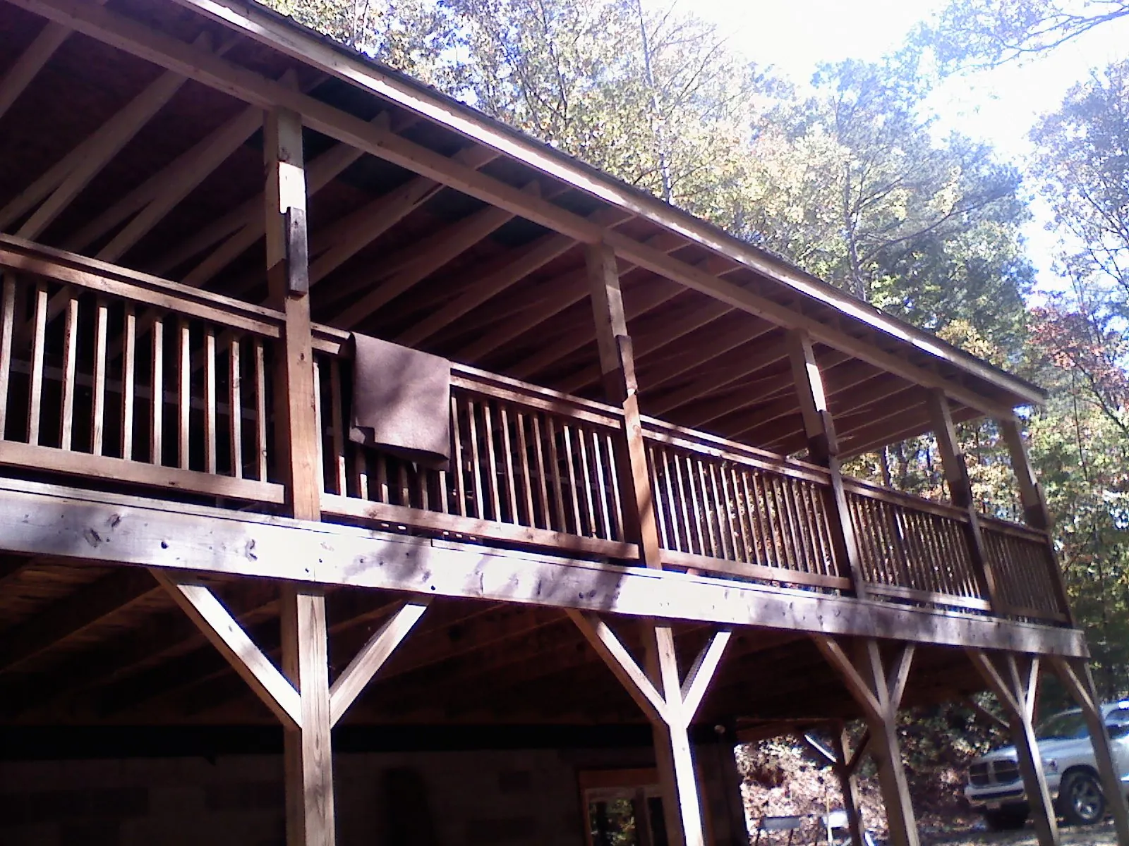 Timber framing under a new elevated porch and deck — Roof Leak Repair in Burnt Cabins by Roofing Brothers